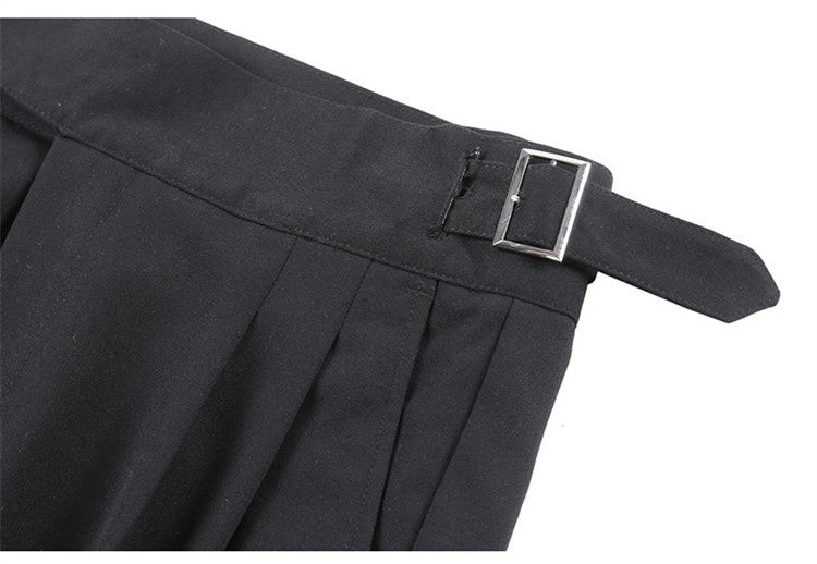 Calça Masculina Estilo Britânico Cintura Alta