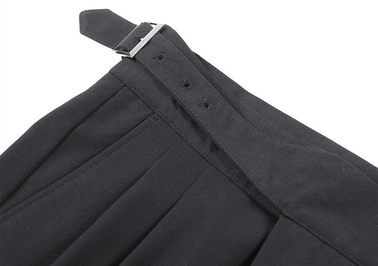 Calça Masculina Estilo Britânico Cintura Alta