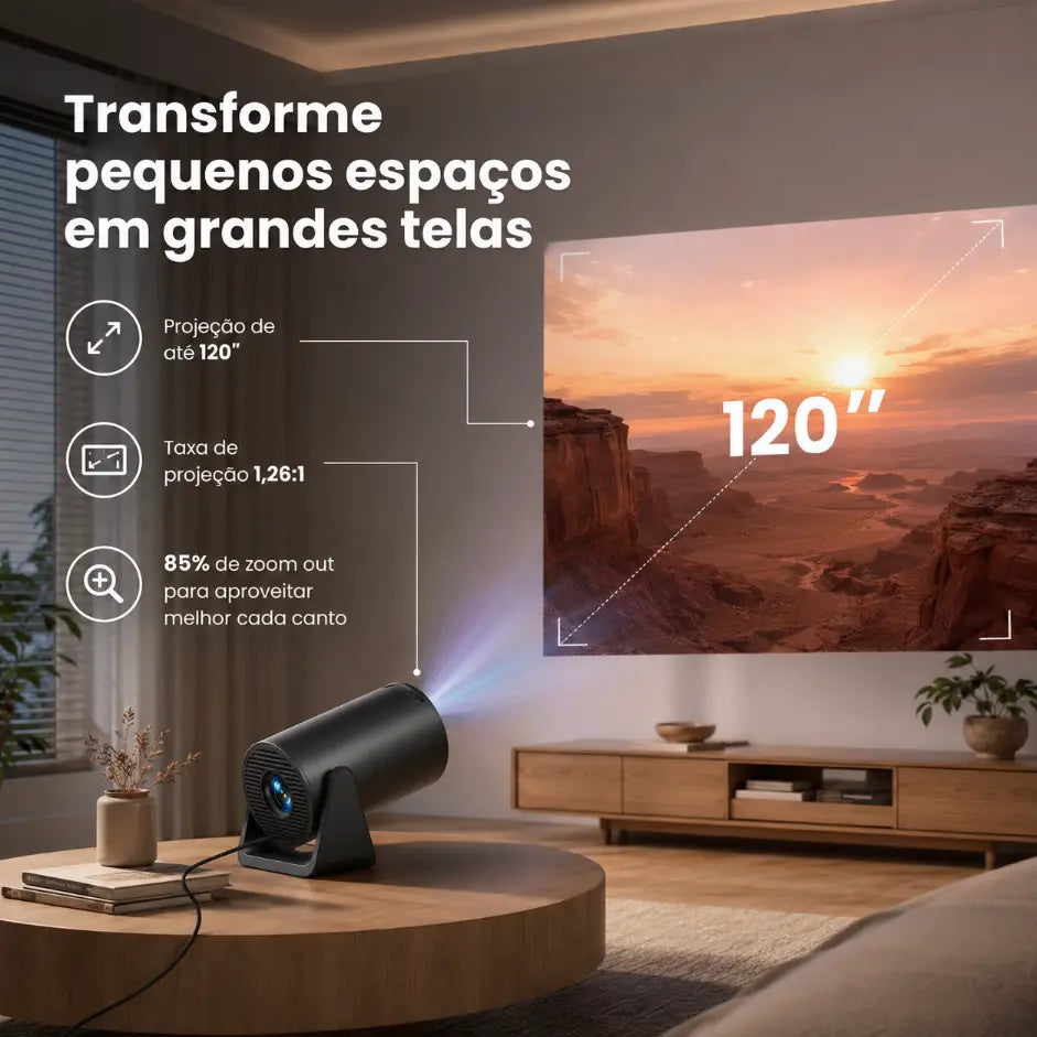 Mini Projetor Portátil 8k Bluetooth