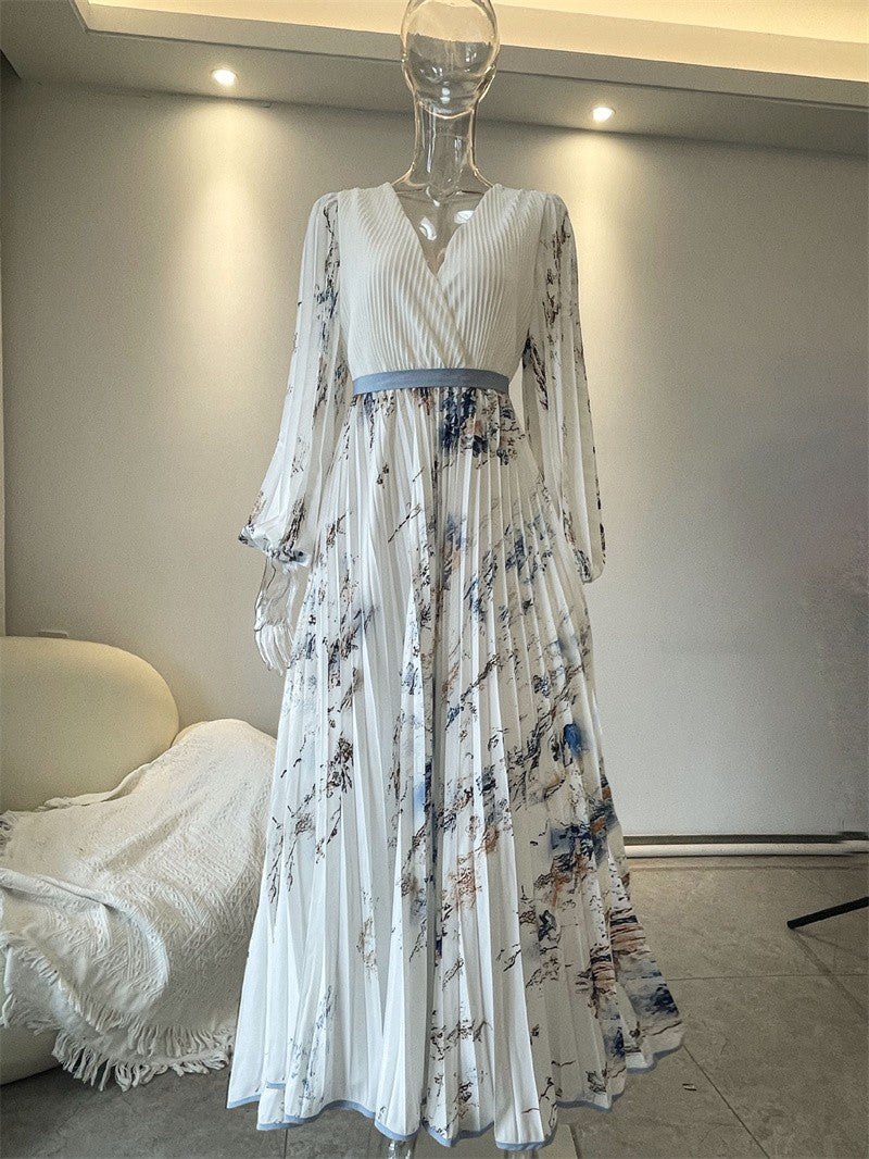 Vestido Primavera Verão Elegante Decote V