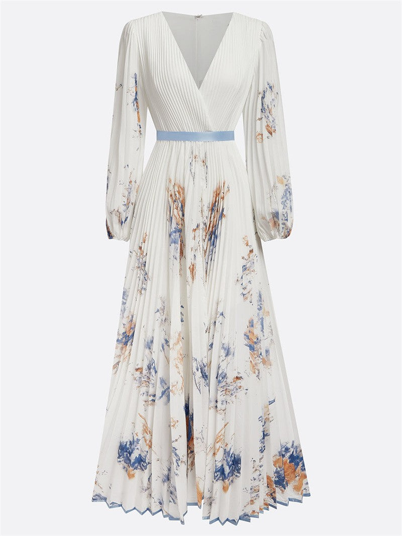 Vestido Primavera Verão Elegante Decote V