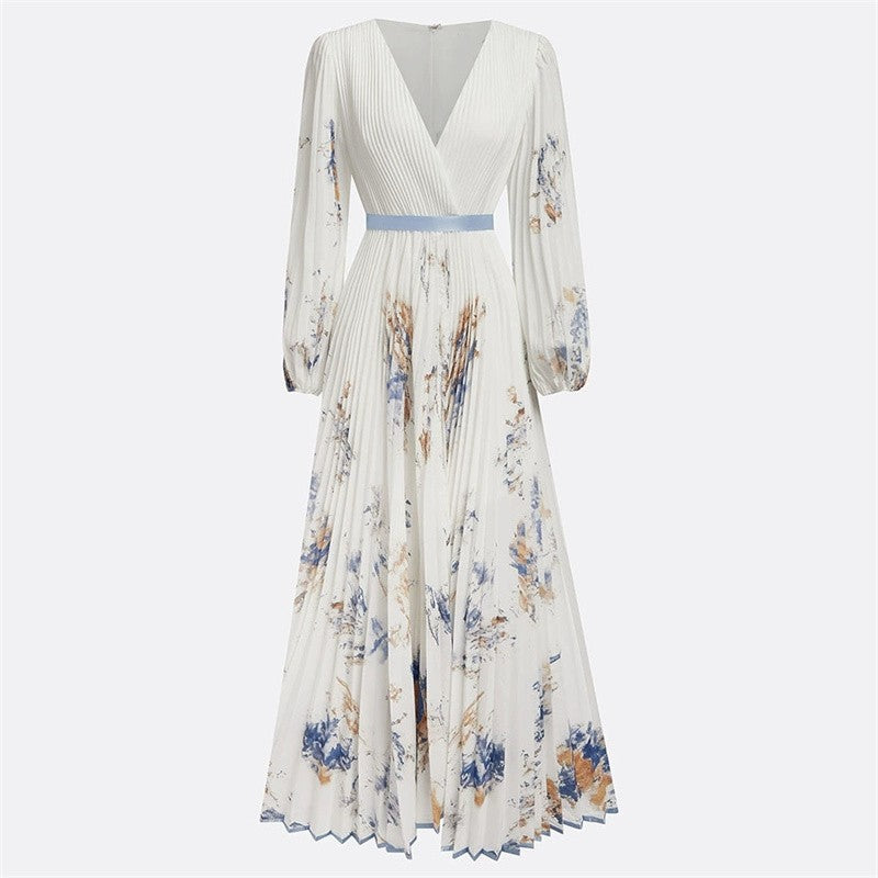 Vestido Primavera Verão Elegante Decote V
