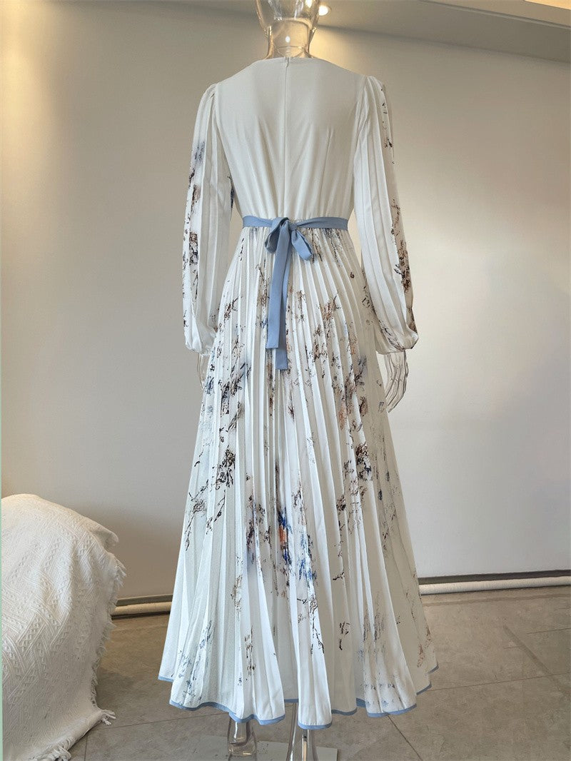 Vestido Primavera Verão Elegante Decote V