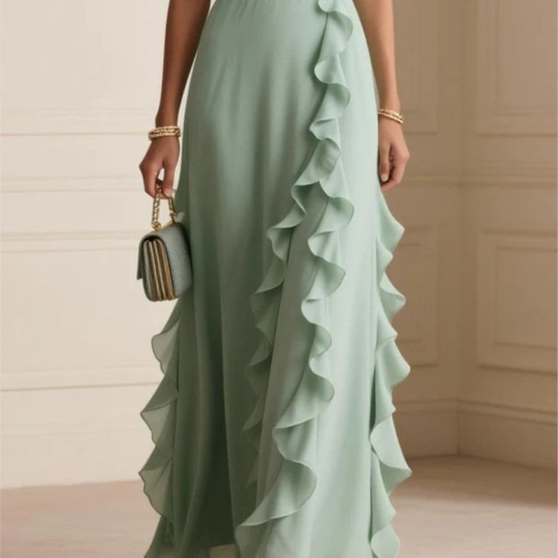 Vestido Elegante Ondas Decote em V