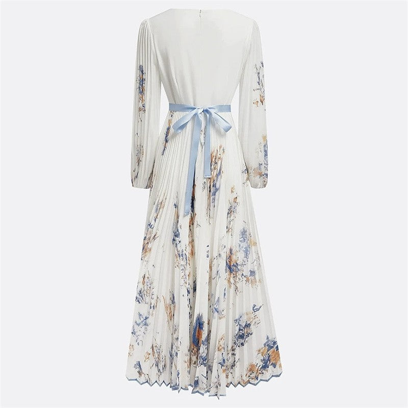 Vestido Primavera Verão Elegante Decote V